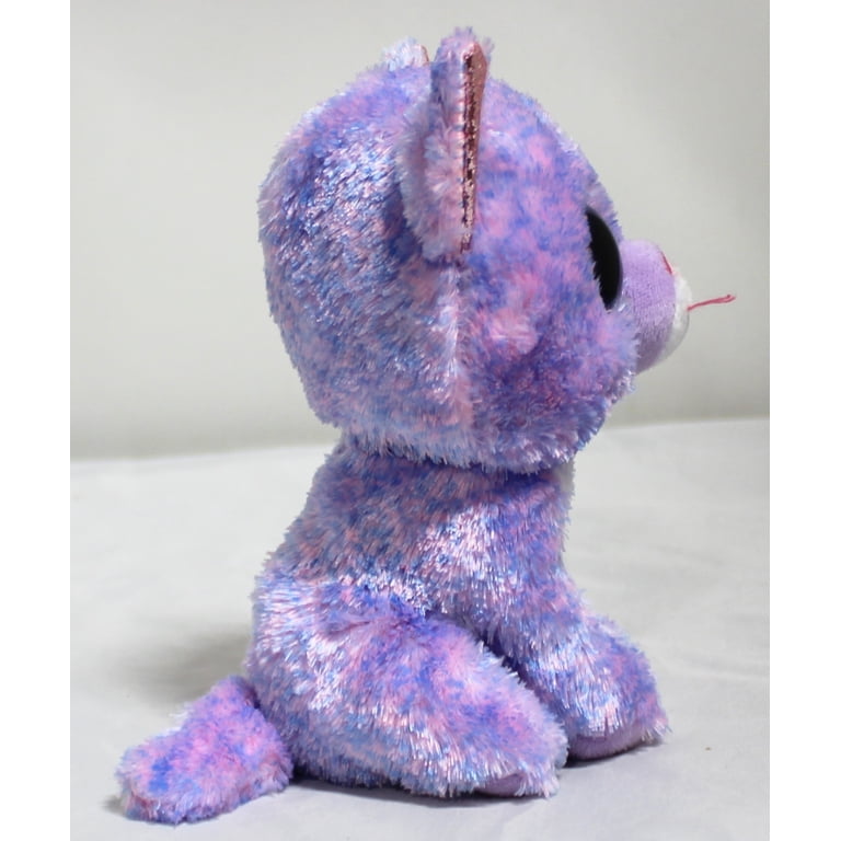 Ty Beanie Boos - Cassidy the Pink & Blue Cat – Glitter Eyes