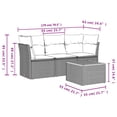 thumbnail image 2 of vidaXL 4 Piece Garden Sofa Set with Cushions Grey Poly Rattan, 2 of 5