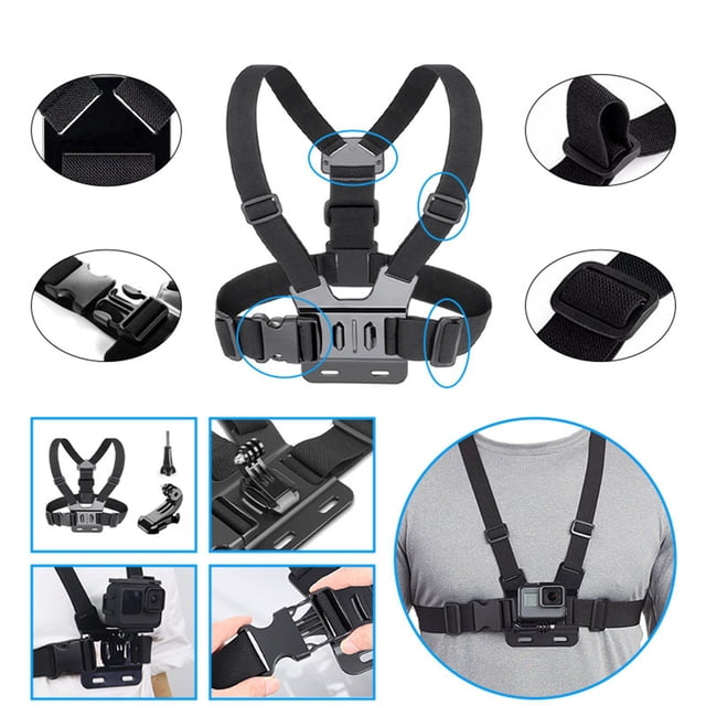 Kit de accesorios para cámara para teléfono Selfie para teléfono Soporte para colr Soporte para correa para cabeza Soporte shamjiam Montura de arnés de pecho