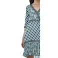 thumbnail image 6 of Moomaya Georgette Printed Wrap Style V-Neck Mini Dress For Women Casual Outfit, 6 of 6