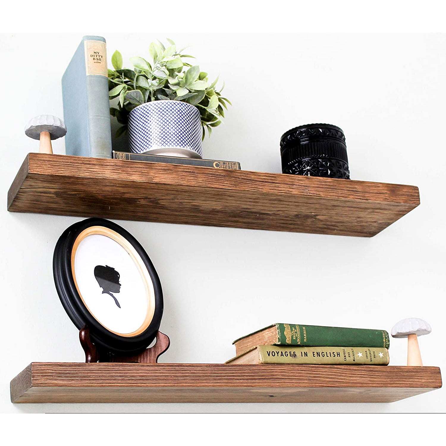 Sorbus 3 Decorative Wooden Floating Shelves, Farmhouse Hanging Wall Shelf  Décor - 16 inches - 3 Pack (Rustic Wood, White) - Walmart.com