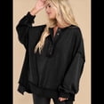 thumbnail image 4 of Sudadera para Mujer, Estilo Informal, de Larga, con Botones y Cuello Henley, Estilo Túnica, para Otoño. Negro S, 4 of 7