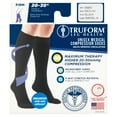 thumbnail image 3 of (2 pack) Truform Microfiber Medical Compression Socks 20-30 mmhg Knee High Closed Toe Black Medium, 3 of 11