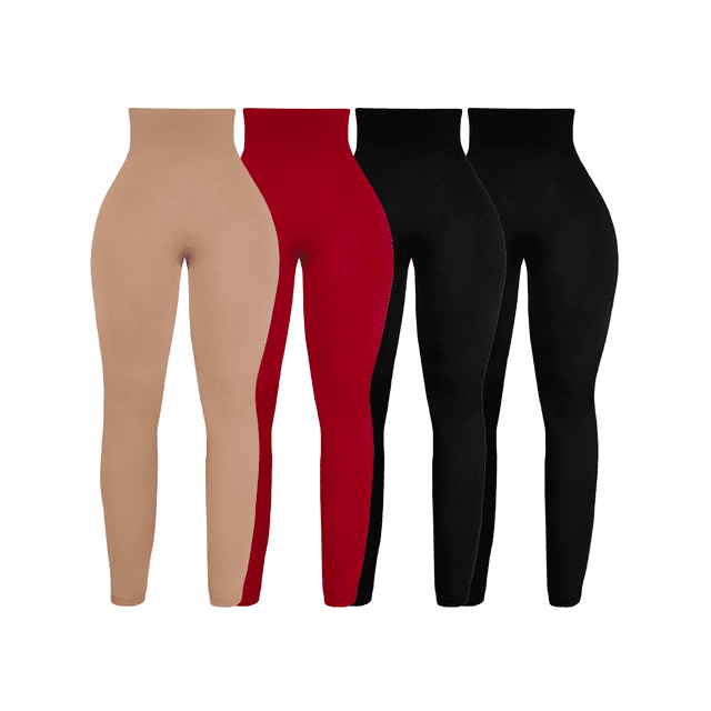 Pack 4 Colores Leggins Faja Termicos Afelpados Unitallas Yog