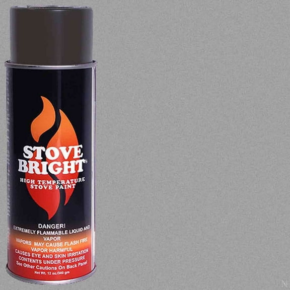 Stove Bright High Temp Paint Pewter | Heat Resistant Spray for Wood Stove BBQ Grill Fireplace Engine | Satin Finish | Rust Resistant Metal Coating | Withstands 1200°F | Primer Friendly