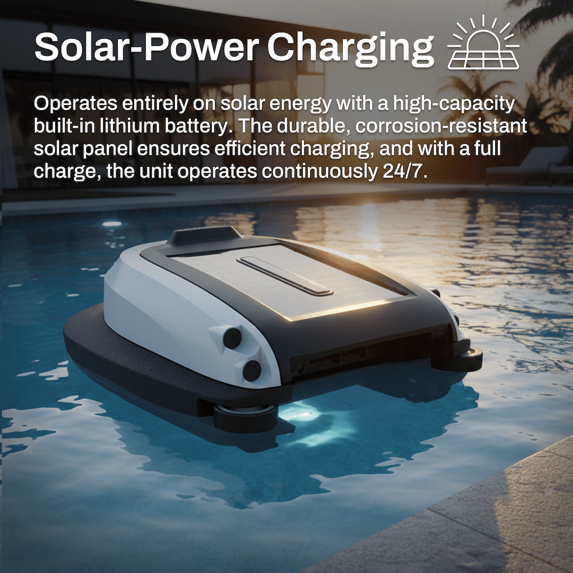 Betta Swift Solar-Powered Robotic Pool Skimmer with Dual Cleaning Mode, Soft-Contact Casing, and Large Easy-Clean Debris Basket