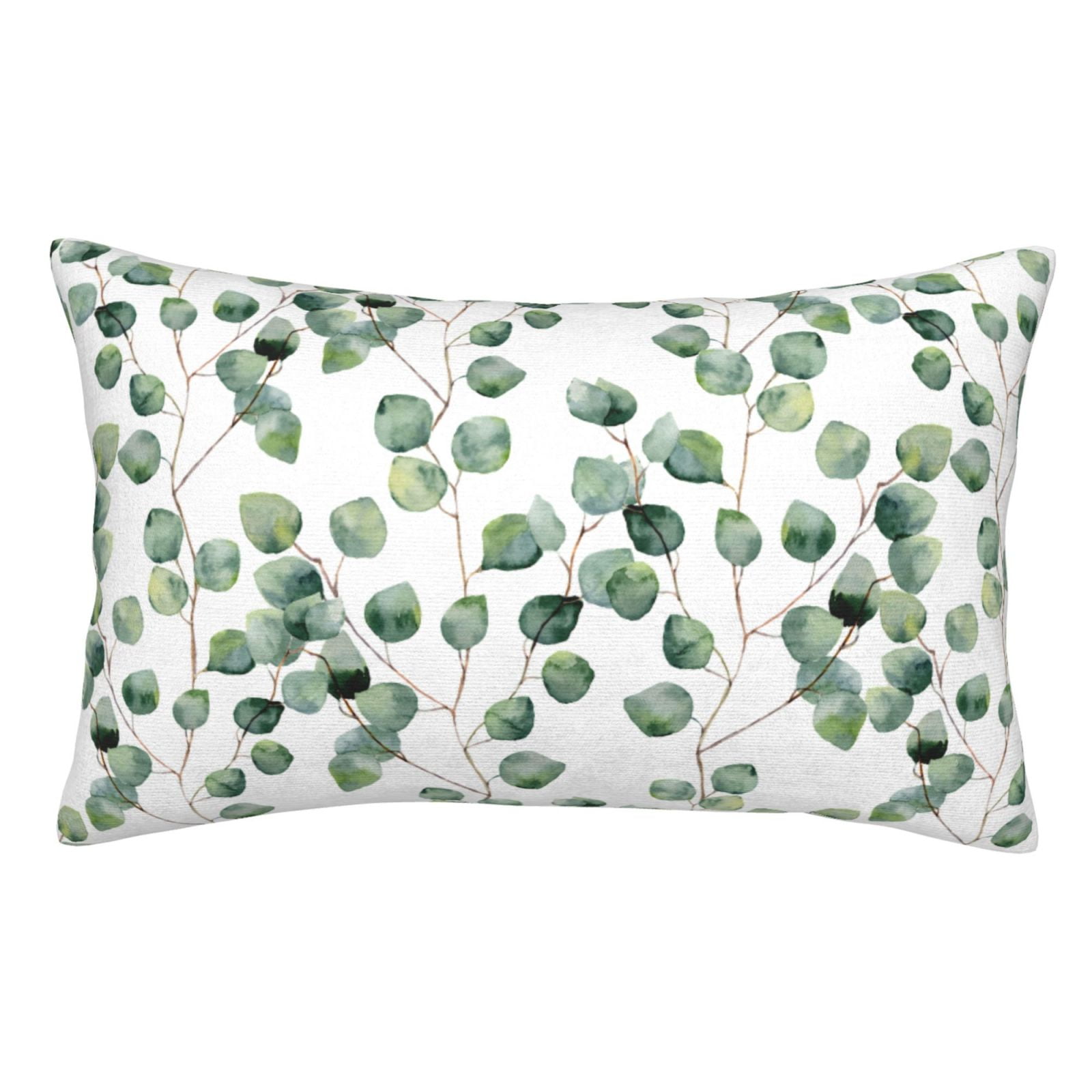 Eflxamz Decorative Throw Pillow Cover Watercolor Green Floral Pillowcases Cushion Cases for Sofa