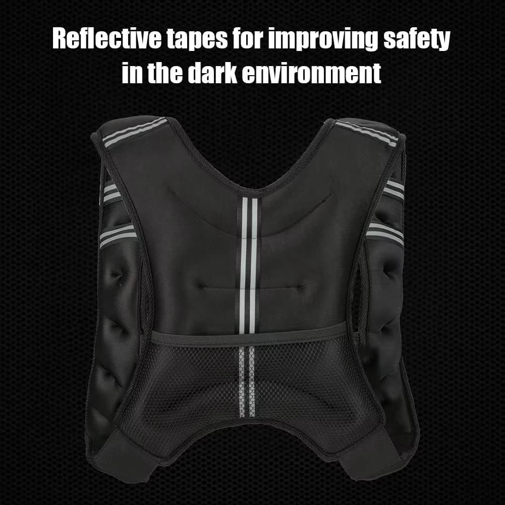 Weighted Vest,12lb/16lb/20lb/25lb/30lb Weight Vest with Reflective Stripe and Pocket for Men, Women Workout, Strength Training, Running, Walking, Jogging