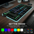 thumbnail image 3 of LED Mouse Pad for Excel/Word/PowerPoint/Windows Mac Shortcuts – Large RGB Gaming Excel Cheat Mouse Pad - 31.5×11.8 Inch Computer Desk  Mousepad - Office, Waterproof, Non-Slip, Stitched Edges, 3 of 11