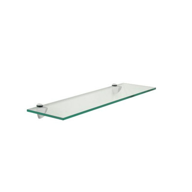Floating Glass Bathroom Shelf Finish: Chrome, Size: 30" W x 6" D