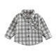 thumbnail image 1 of Gibobby Playera De Algodón Chaqueta a cuadros para bebés, niños y niñas, manga larga, solapa, botones, camisas con bolsillos, abrigos, cárdigan, Tops(Gris, 6-12 Meses), 1 of 4