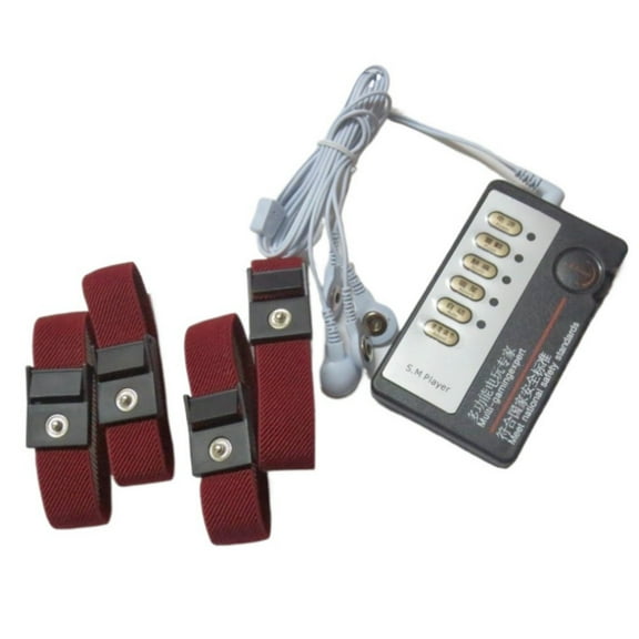 Red Adjustable Conductive Rings Massage Body Unit with Host Massager Kit