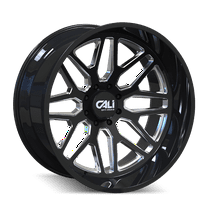 20x10 Cali Off-Road 9115 Invader Gloss Black Milled Spokes Wheel 8x6.5 (-25mm)