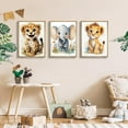 thumbnail image 3 of Woodland Animal Nursery Canvas wall Hieng Wild Animals Forest Paintings Pictures Wall Decor Fox Bear Deer Watercolor Poster Printing Hiengwork for Boys Room Girls Room Home Decoration, 3 of 6