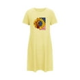 thumbnail image 2 of Tnhcen Women's Oversized Short Nightgown Printed Round Neck and Short Sleeves Dress Pajamas for Women Womens Nightgowns Nightwear Sexy for Women Women Sleepwear Yellow, 2 of 6