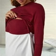thumbnail image 5 of Edvintorg Nursing Clothes for Women Breastfeeding Fashion Color Block Round Neck Long Sleeve Breastfeeding Shirts Maternity Shirts Blusas Lactancia Materna, 5 of 5