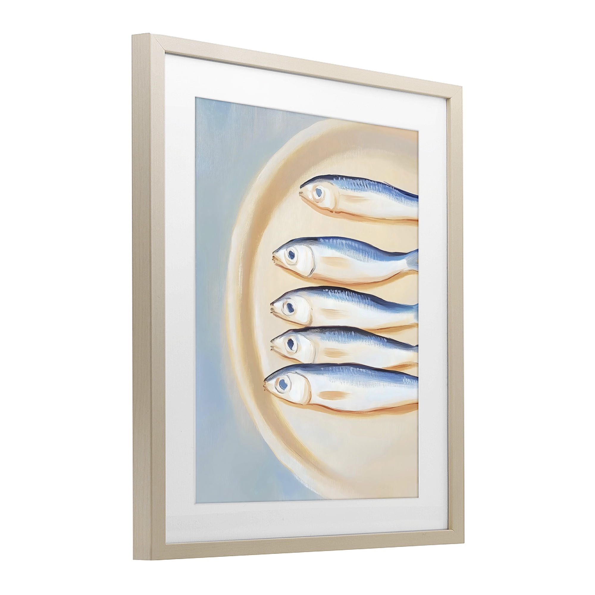 Stupell Industries Plate of Sardines Birch Framed Print Under Glass, design by The Prints Vibe