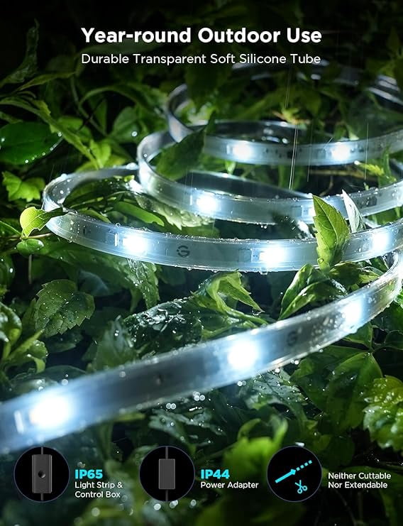 Govee RGBICWW Outdoor LED Strip Lights (65.6 ft)