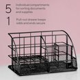 thumbnail image 4 of Organizador de escritorio, ideal para decoración de organización de suministros de oficina, elegante escritorio de malla todo en uno que incluye portalápices/lápiz, organizador de correo, 4 of 5