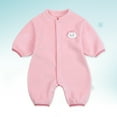 thumbnail image 2 of Lovskoo Infant Baby Boy Girl Clothes 2-18 Months Jumpsuit Fleece Rompers Thick Winter Warm Outerwear Outfits Long Sleeve Onesie Pink, 2 of 6