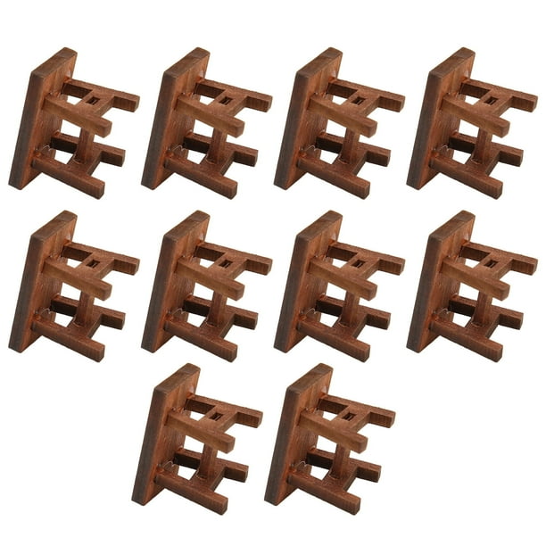 Taburete De Pie Para Casa De Muñecas En Miniatura, Multiusos Retro De Alta Simulación, 10 Piezas, Taburete De Madera De Haya Para Casa De Muñecas, Exquisito Para Casa De
