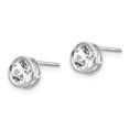 thumbnail image 2 of 14k White Gold 5mm Bezel White Topaz Stud Earrings, 2 of 3