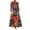 Yellow, variant on Vintage Renaissance Outfits Women Plus Size Print Daily Casual Long Sleeve Bohemian V Neck Maxi Dres