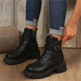 thumbnail image 5 of Paaisye Womens Boots Ankle Booties Women's Boots Chunky Heel Platform with Side Zipper Slip Resistant Cushioned Sole Lightweight Casual Work Booties for Ladies,Black 42, 5 of 5