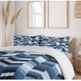 thumbnail image 6 of Ambesonne Slate Blue Duvet Cover Set, Zigzag Twisty Lines, 2-Calking, Dark Slate Blue, 6 of 7