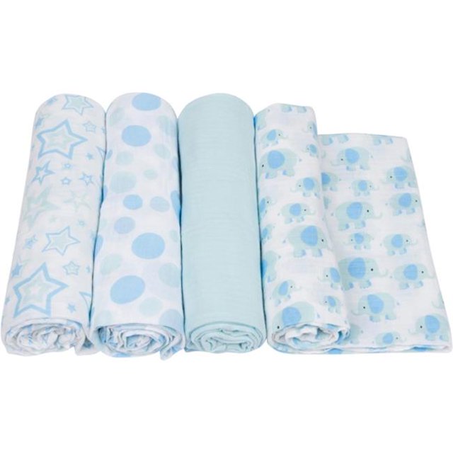 MiracleWare 2847 Boy Muslin Swaddle, 4 Pack