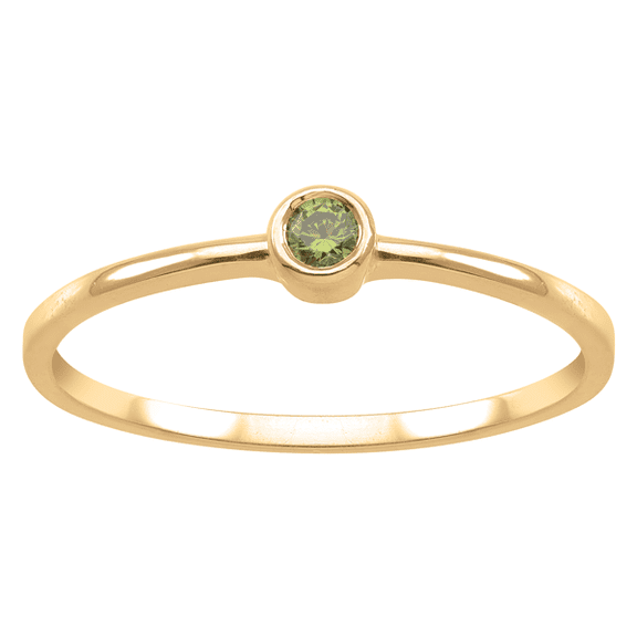 Personalized Bezel set Birthstone ring in 14k Gold by Jewlster