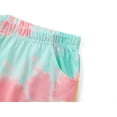 thumbnail image 6 of Beezizac Summer Pajamas For Girls - Tie Dye Colorful Cat Eye Mask Short Sleeve Set Cozy Cotton 2-PC PJ Size 5T, 6 of 7