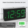 thumbnail image 2 of Battery Operated Digital Clock, Alarm Clock for Bedrooms - Cordless Large Big Numbers 4 Dimmers for Seniors, Adjustable Volume Loud Alarm Clock for Heavy Sleepers Adults (Green Digits), 2 of 7