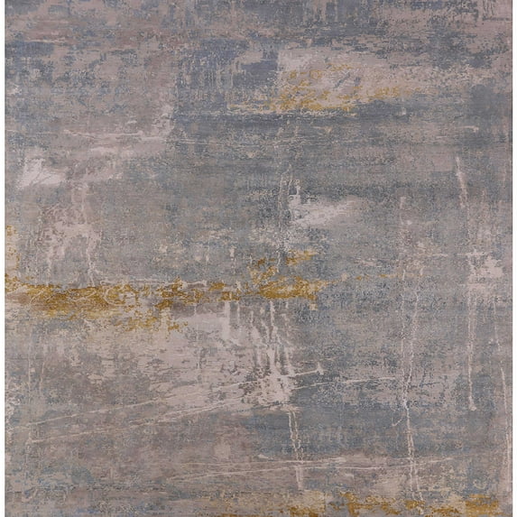 Ahgly Company Machine Washable Indoor Square Industrial Modern Rose Dust Purple Area Rugs, 5' Square