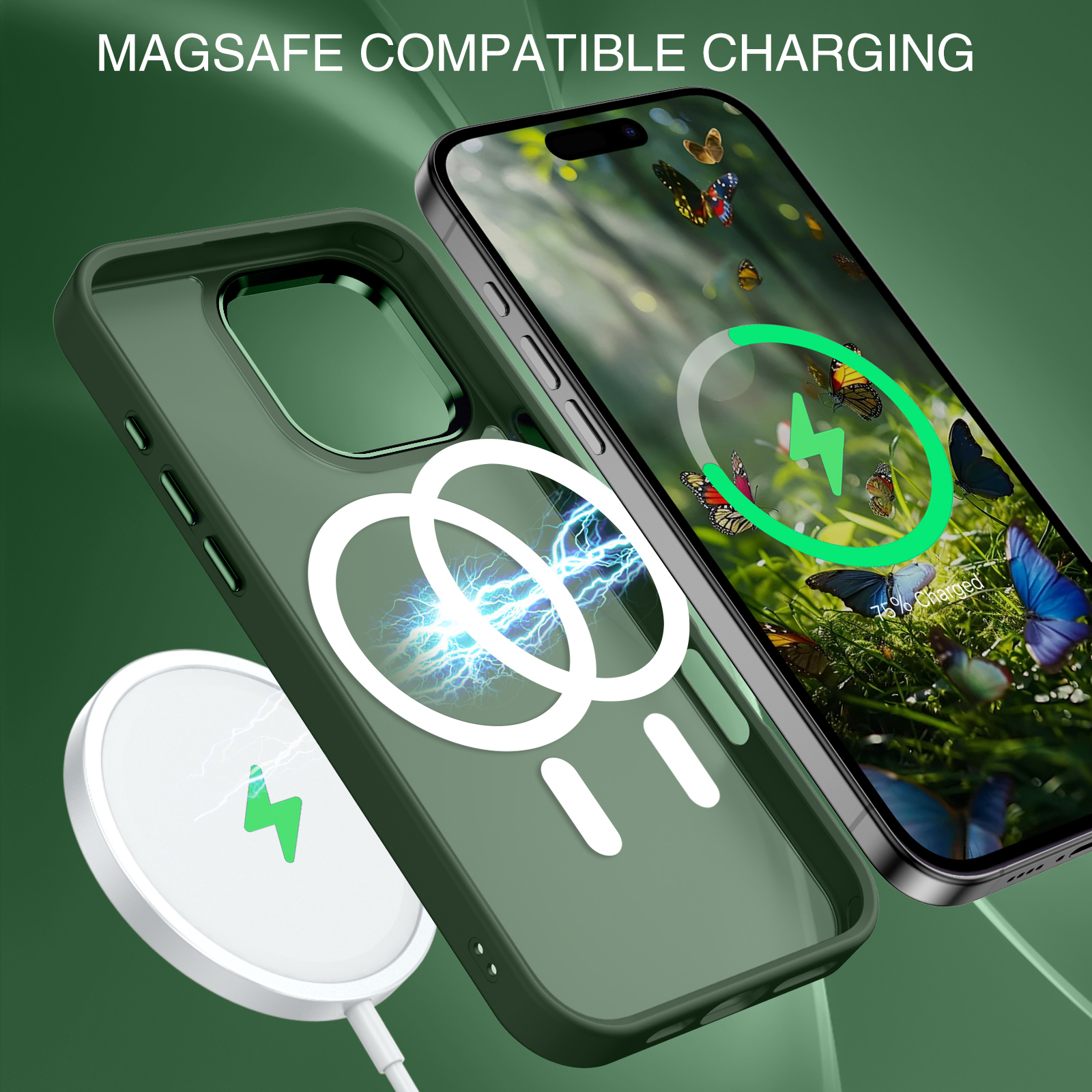 Bentoben iPhone 16 Pro Max Case Matte Green MagSafe photo 6