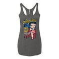 thumbnail image 2 of Wild Bobby Betty Boop America Land of the Free Home of the Brave Betty Boop Tri-Blend Racerback Tank Top, Premium Heather, X-Large, 2 of 5