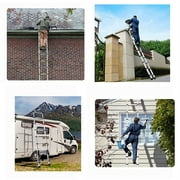 Aluminum Telescoping Ladder,One Button Retraction Telescopic Extension Extendable Ladder, Slow Down Design Multi-Purpose Ladder for Household Daily or Hobbies