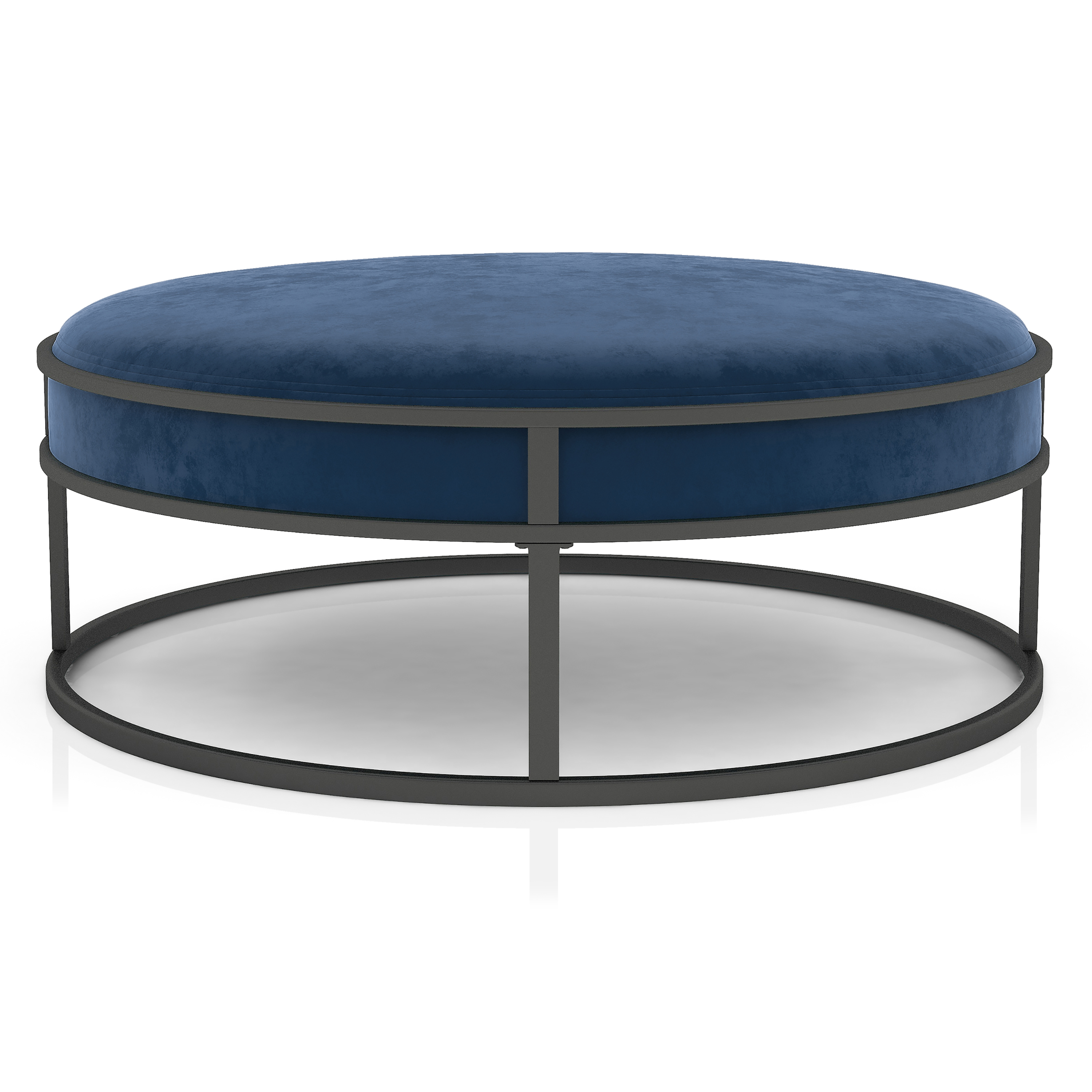 Furniture of America Alto Upholstered Cocktail Ottoman, Navy