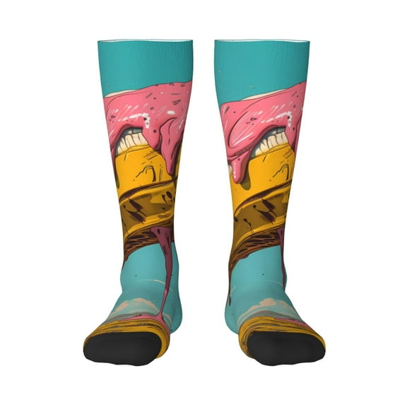 Logiee Melting Banana Fantasy Print Gift Stocking Stuffers,Adult Stockings,Novelty Socks,Funny Socks Birthday Running Walking Sleeping