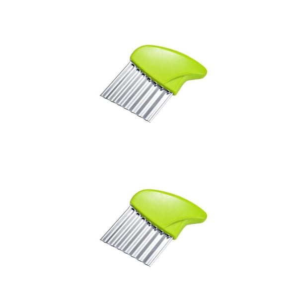 Inteprter Cortador de patatas fritas Kitchen Handheld Fruit Fries Maker Chopper Acero inoxidable DIY Picado Lavable Cebolla Rebanar Verde Type2 NO2