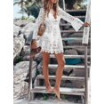thumbnail image 5 of Women Bikini Cover Up Floral Lace Hollow Crochet Swimsuit Cover-Ups Bathing Suit Beachwear Tunic Beach, 5 of 6