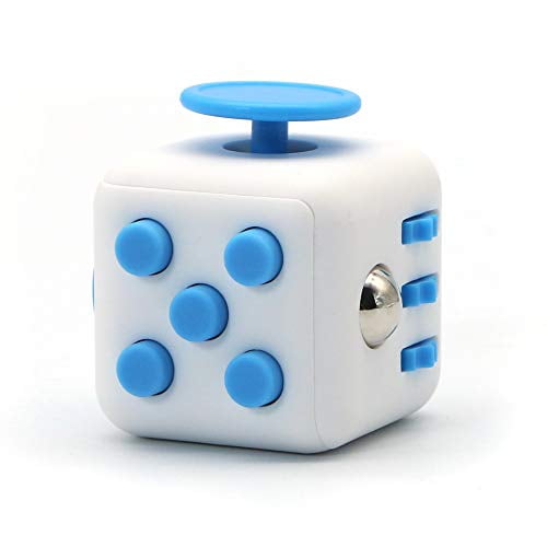 Ralix FS-OF-9931 Anxiety Stress Relief Fidget Cube White & Blue 