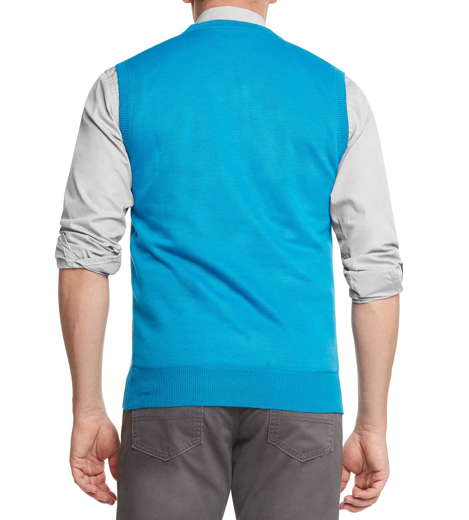 True Rock Men's Argyle V-Neck Sweater Vest (Turquoise/Gray, X-Large) - image 3 of 4