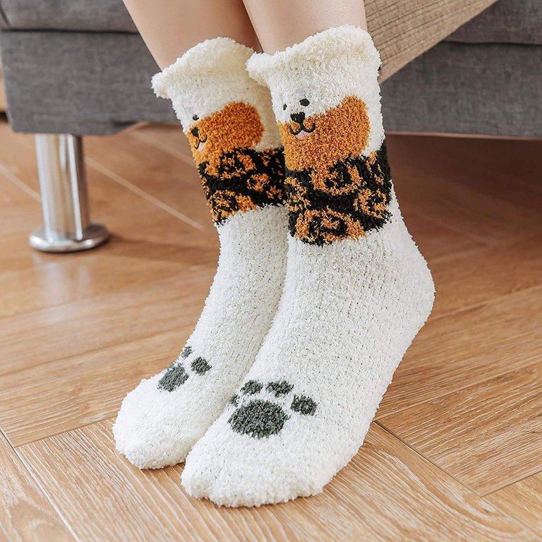 Buy 5 Pairs Womens Fuzzy Socks Warm Cozy Slipper Socks Fluffy
