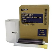 DNP 4x6 Paper and Ink Roll Media Set for IDW500 ID Photo Printer, 350 Prints (2-Pack)