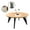Birch with Black Legs, variant on Hoek Long Coffee Table, 34-inch - Round Space-Saving & Portable Design, No-Tool One-Click Assembly with Wall Hanging Cleat - Multi-Functional Modern Furniture (Walnut/Black)