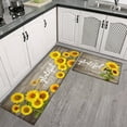 thumbnail image 2 of Sunflower Kitchen Rugs and Mats Sunflower Rugs Set for Kitchen Rug Wood Grain Retro Sunflower Kitchen Rugs Sets Non-Slip Floor Mat Doormat Runner Rug for Kitchen, Laundry, Living Room, Front Door, 2 of 5