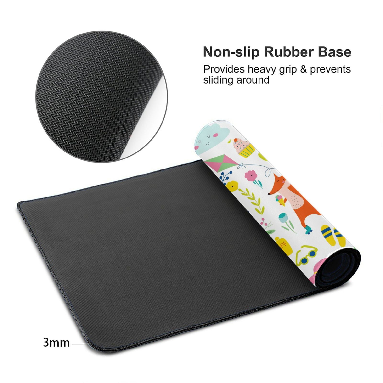 Kdxio Summer Animal Print Large Gaming Mouse Pad,Non-Slip Base,Water Resist Keyboard Pad for Gamer,Office & Home,29.5 x 15.8 in