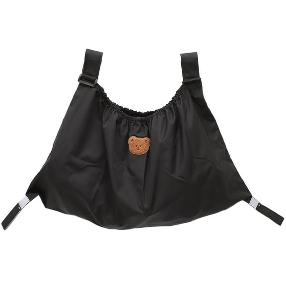 FRCOLOR Black Stroller Organizer Bag Made of Polyester for Daily Storage Use with Hanging .5x7.9x4.7 Inches