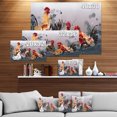 thumbnail image 2 of Designart - Groupe de Coqs sur Fond de Ferme Gris - Impression de Peinture d'Animaux de Ferme sur Toile Enveloppée, 2 of 2